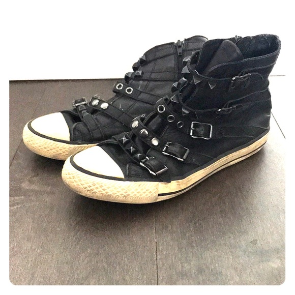 ash leather high top sneakers